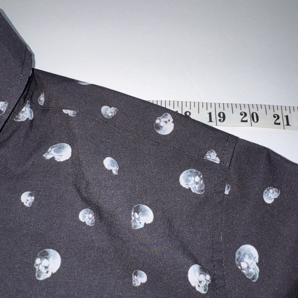 Dixxon The Dome D-Lite Womens Button Up Short Sleeve Tech Skull Black Size XL - Picture 4 of 6